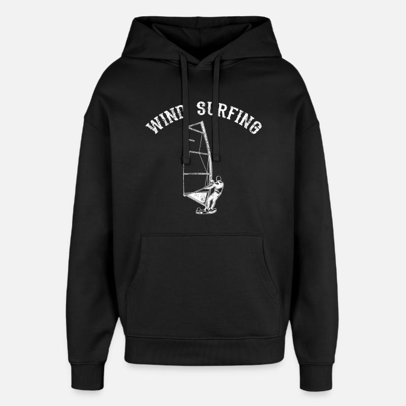 Planche à voile - Sweat à capuche unisexe Stanley/Stella Oversized - noir