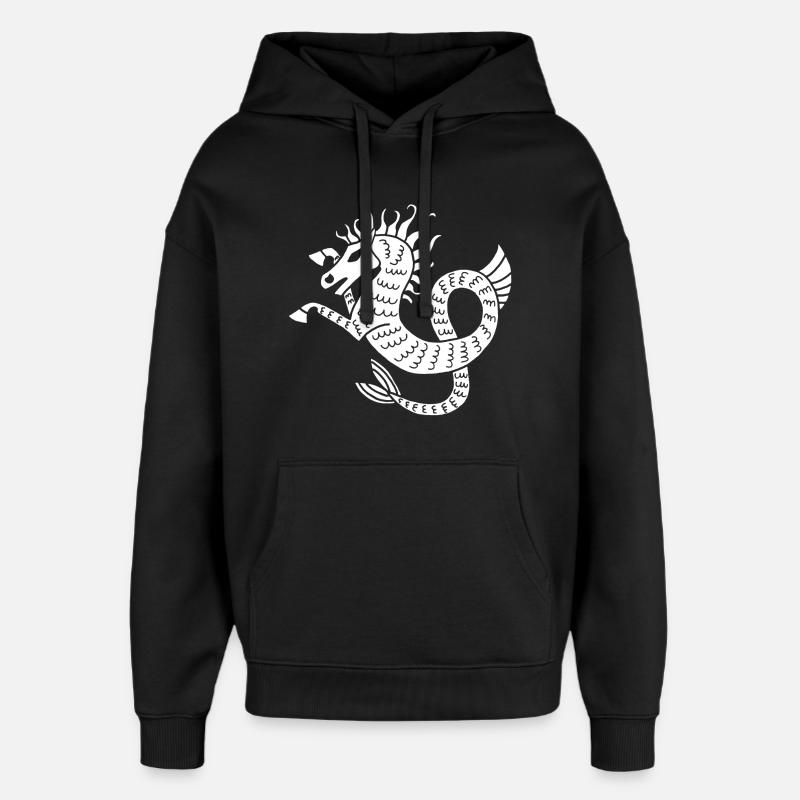 Weißes Seepferdchen - Oversized Unisex Hoodie von Stanley/Stella - Schwarz