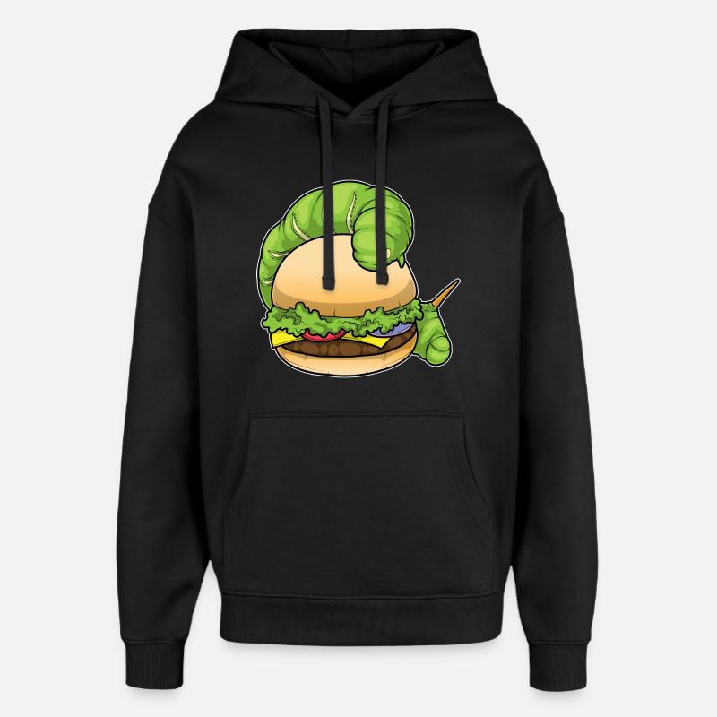 Raupe Cheeseburger - Oversized Unisex Hoodie von Stanley/Stella - Schwarz