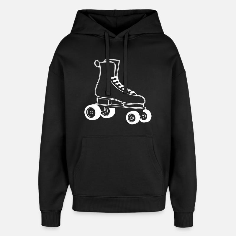 Dessin de patins à roulettes - Sweat à capuche unisexe Stanley/Stella Oversized - noir