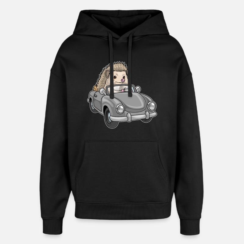 Voiture hérisson - Sweat à capuche unisexe Stanley/Stella Oversized - noir
