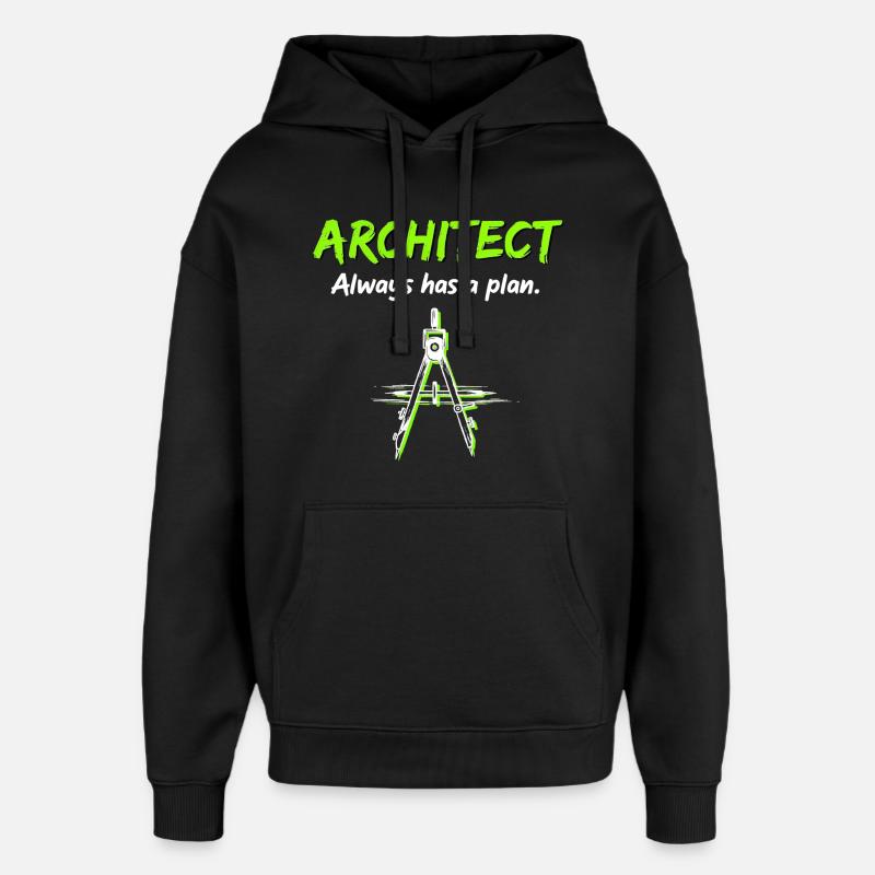 Architektur Kompass Bauplan Architekt - Oversized Unisex Hoodie von Stanley/Stella - Schwarz