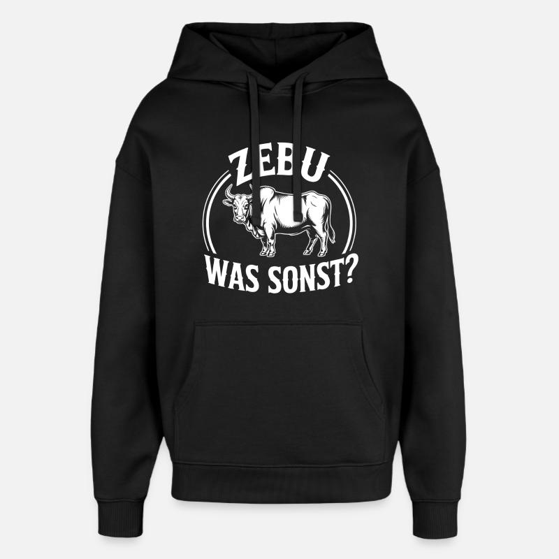 Zebu What Else Retro Logo - Oversized Unisex Hoodie by Stanley/Stella - black