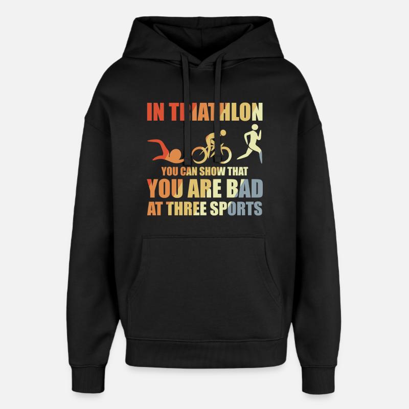 Triathlon WItz - Sweat à capuche unisexe Stanley/Stella Oversized - noir