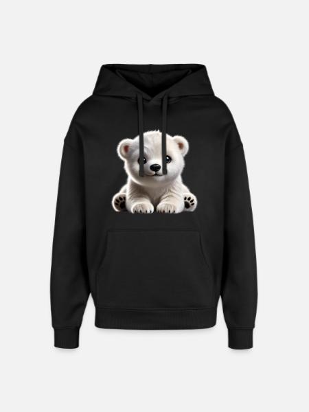 Mignon design d’ourson polaire - Sweat à capuche unisexe Stanley/Stella Oversized - noir