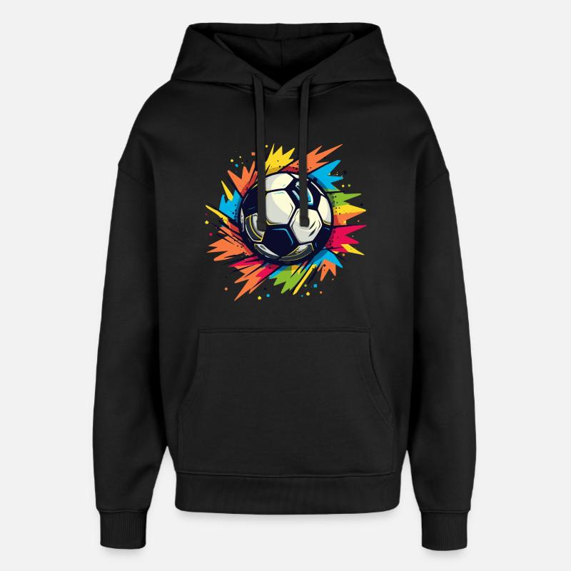 Football Graffiti - Sweat à capuche unisexe Stanley/Stella Oversized - noir