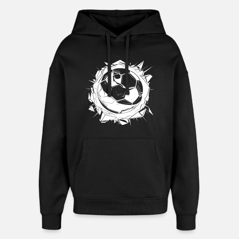 Fußball Zeichnung - Oversized Unisex Hoodie von Stanley/Stella - Schwarz