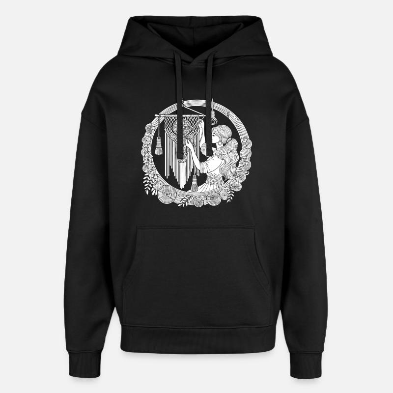 Makramee Design – Kreativität & Boho Style - Oversized Unisex Hoodie von Stanley/Stella - Schwarz