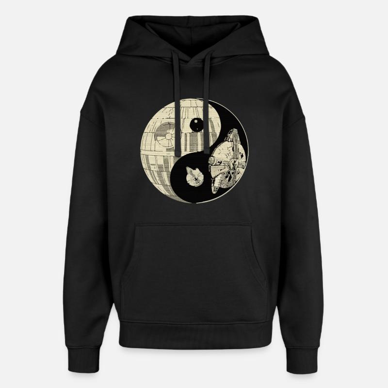 Duel spatial galactique Yin Yang - Sweat à capuche unisexe Stanley/Stella Oversized - noir