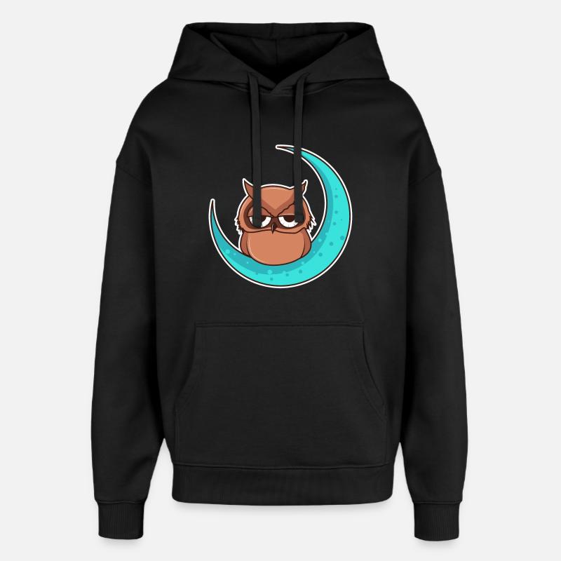 Hibou Hibou Lune - design - Sweat à capuche unisexe Stanley/Stella Oversized - noir