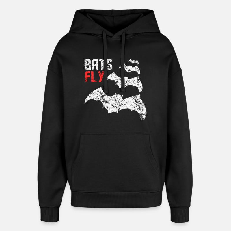 Mouches chauves-souris - Sweat à capuche unisexe Stanley/Stella Oversized - noir