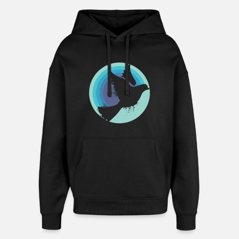 Colombe de la Paix - Sweat à capuche unisexe Stanley/Stella Oversized - noir