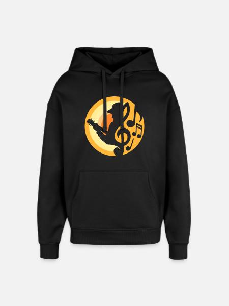 Guitar Player - Oversized Unisex Hoodie by Stanley/Stella - black