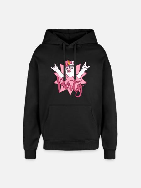 Party Einhorn  - Oversized Unisex Hoodie von Stanley/Stella - Schwarz