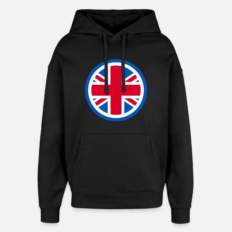 Royaume-Uni - Union Jack - Sweat à capuche unisexe Stanley/Stella Oversized - noir