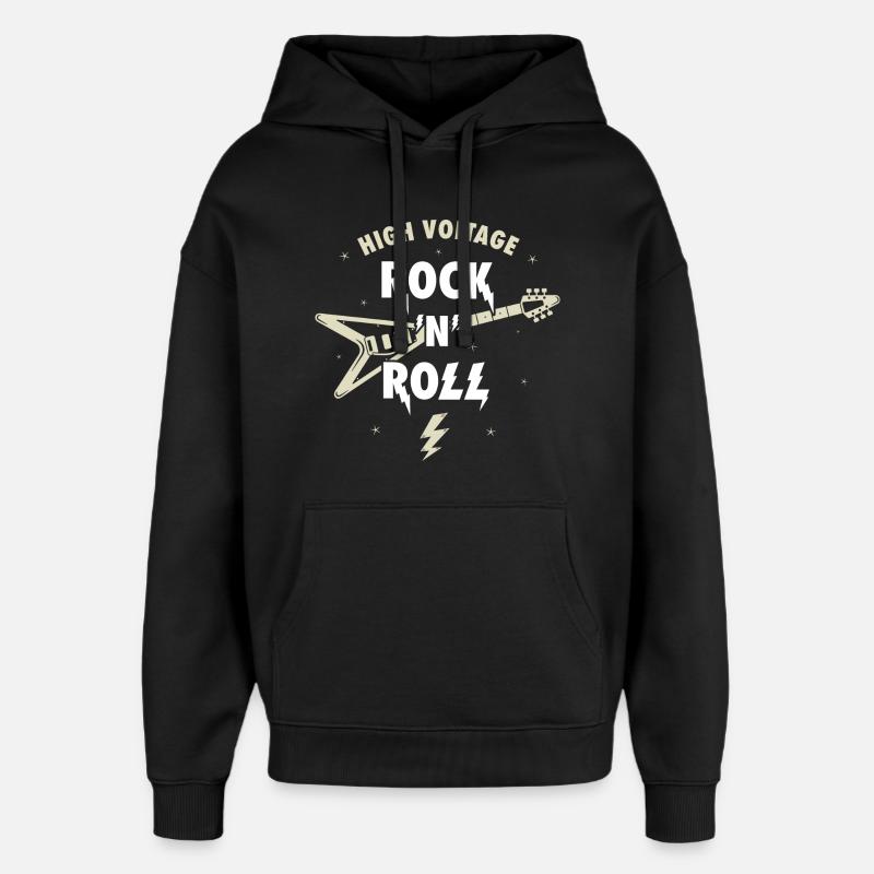 Guitare Rock’n’Roll haute tension - Sweat à capuche unisexe Stanley/Stella Oversized - noir