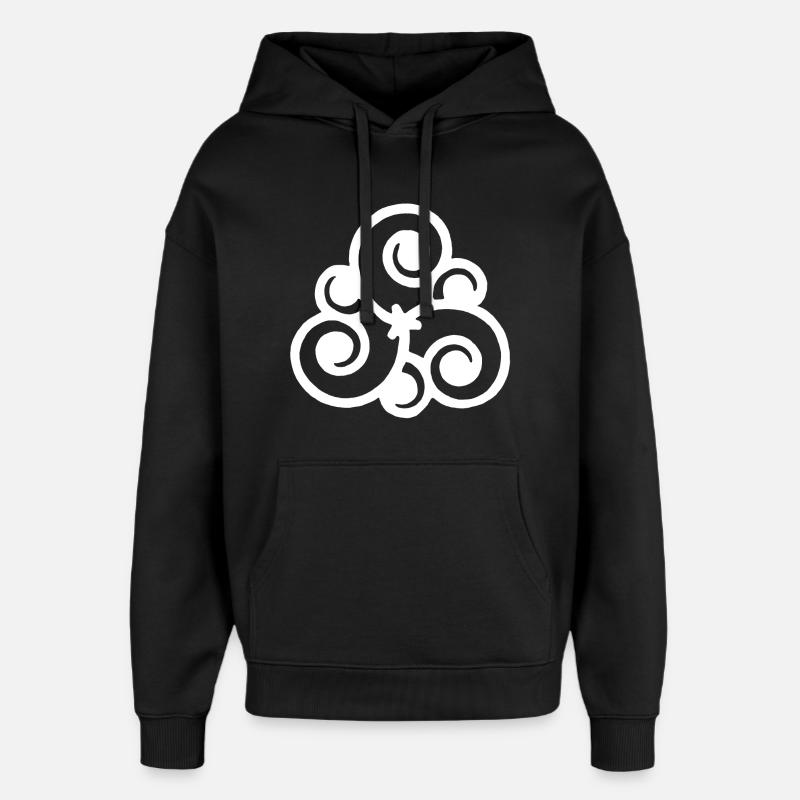 Fleur blanche et nature - Sweat à capuche unisexe Stanley/Stella Oversized - noir