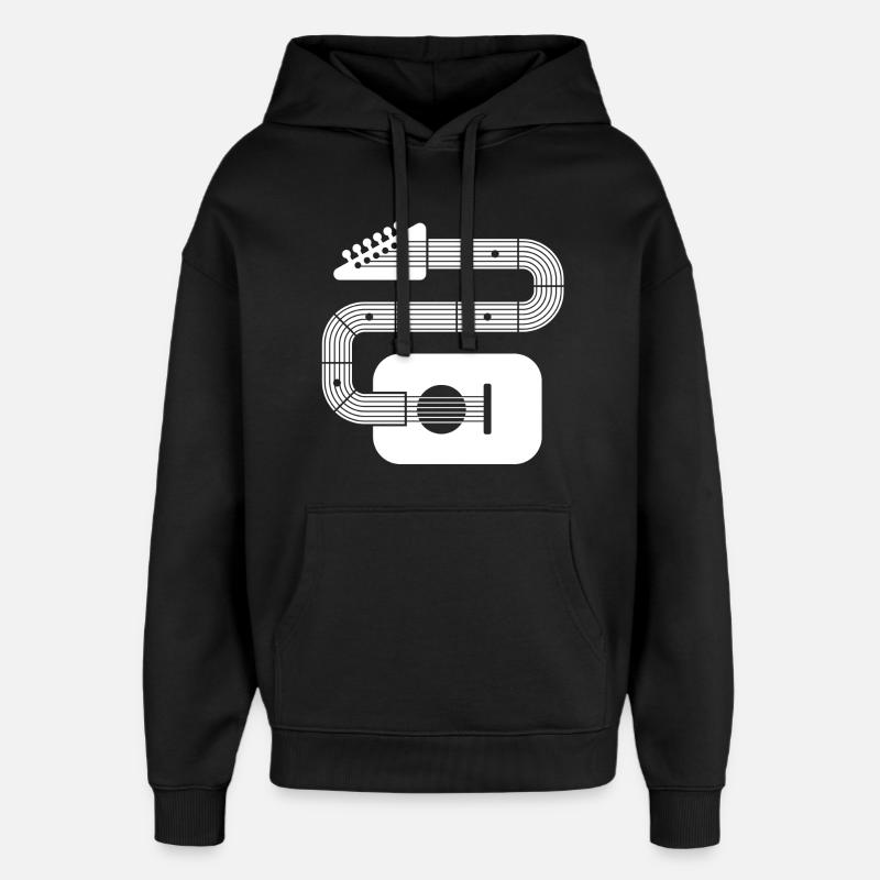 Abstrakte Formgitarre - Oversized Unisex Hoodie von Stanley/Stella - Schwarz