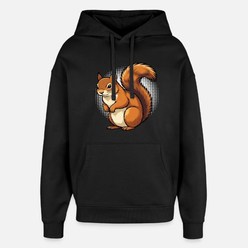 Eichhörnchen Eichhorn Eichhörnchenliebhaber Nager - Oversized Unisex Hoodie von Stanley/Stella - Schwarz