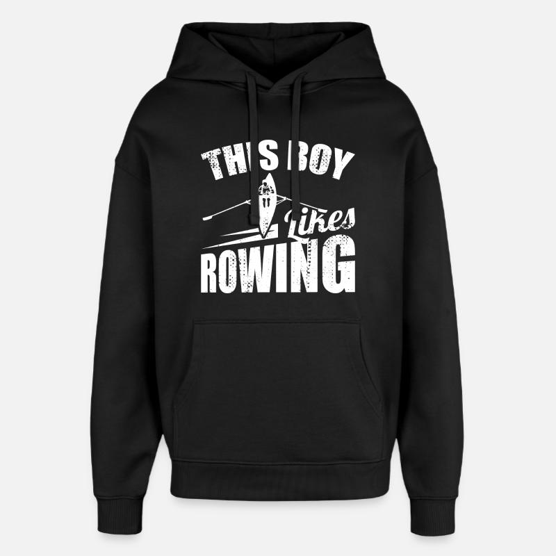 Garçon d’aviron - Sweat à capuche unisexe Stanley/Stella Oversized - noir