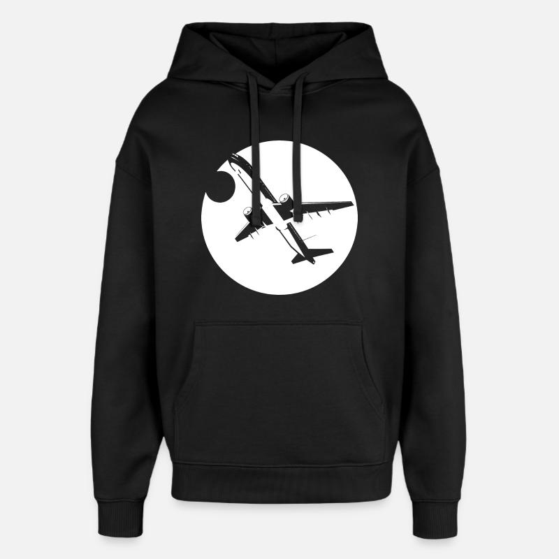 Dessin d’aviateur - Sweat à capuche unisexe Stanley/Stella Oversized - noir