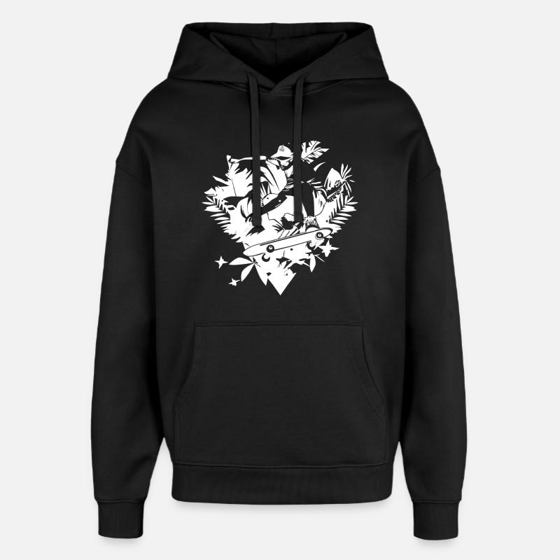 Dessin de patineur - Sweat à capuche unisexe Stanley/Stella Oversized - noir
