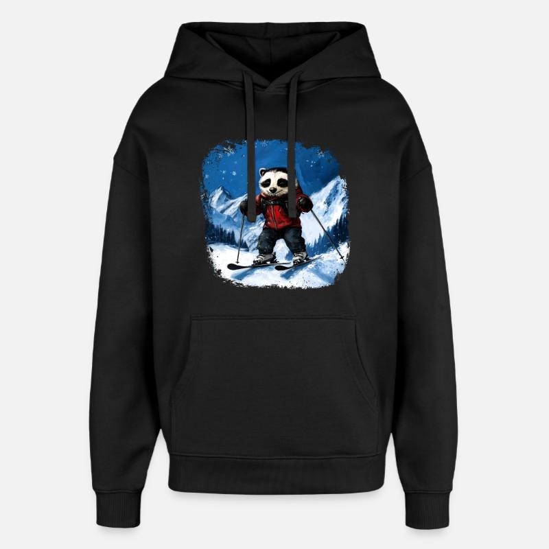 Skieur Badger - Sweat à capuche unisexe Stanley/Stella Oversized - noir
