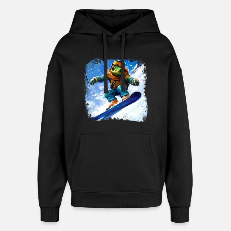 Snowboard Caméléon - Sweat à capuche unisexe Stanley/Stella Oversized - noir
