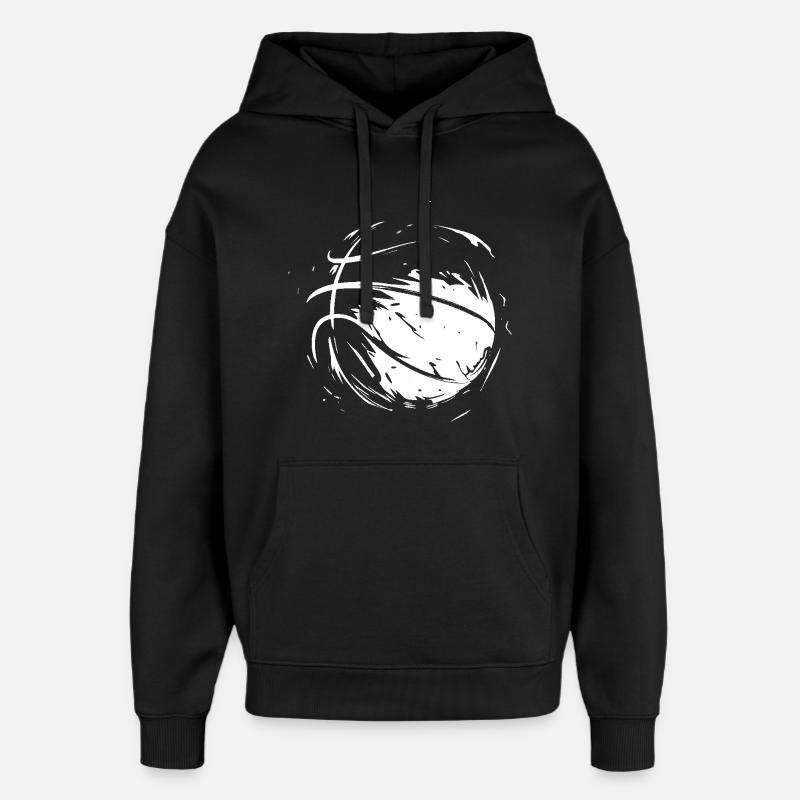 Croquis de basket-ball - Sweat à capuche unisexe Stanley/Stella Oversized - noir