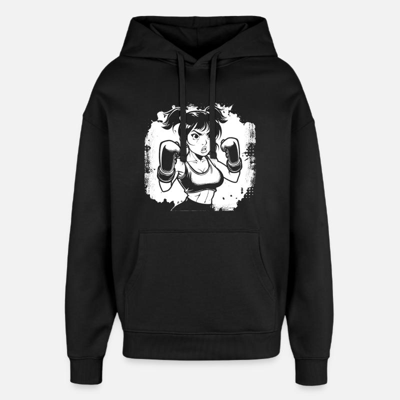 Boxeur féminin - Sweat à capuche unisexe Stanley/Stella Oversized - noir