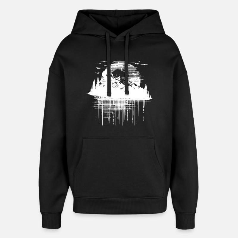 Dessin VTT - Sweat à capuche unisexe Stanley/Stella Oversized - noir