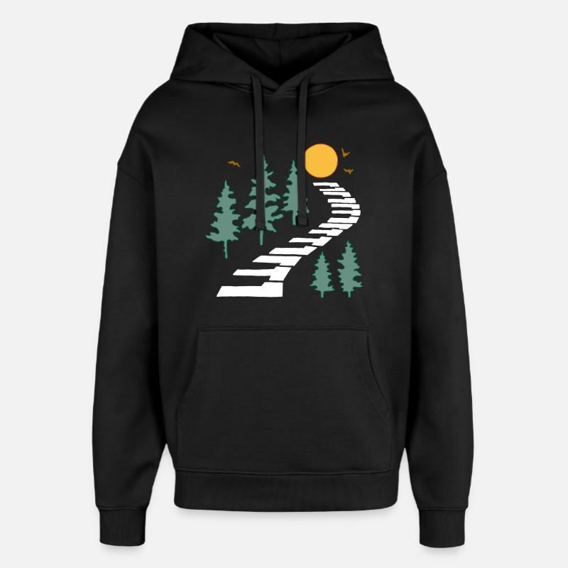 Le chemin musical - Sweat à capuche unisexe Stanley/Stella Oversized - noir