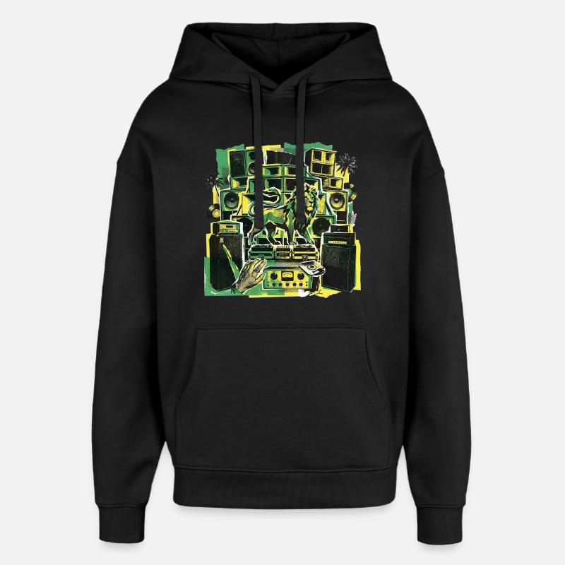 Roots Dub Reggae Soundsystem - Oversized Unisex Hoodie von Stanley/Stella - Schwarz