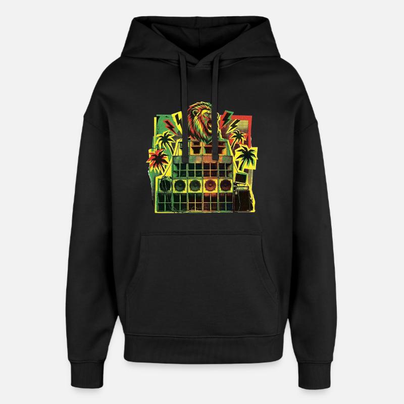 Système de son Jungle Dancehall - Sweat à capuche unisexe Stanley/Stella Oversized - noir