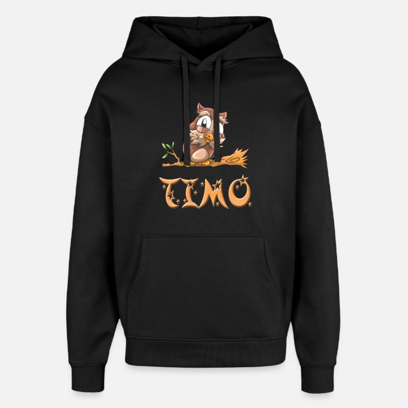 Hibou Timo - Sweat à capuche unisexe Stanley/Stella Oversized - noir