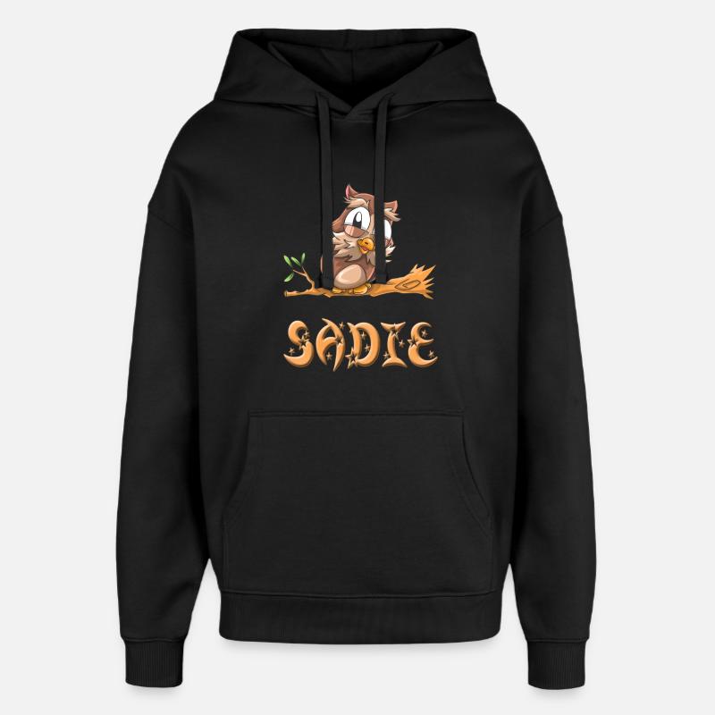 Chouette Sadie - Sweat à capuche unisexe Stanley/Stella Oversized - noir