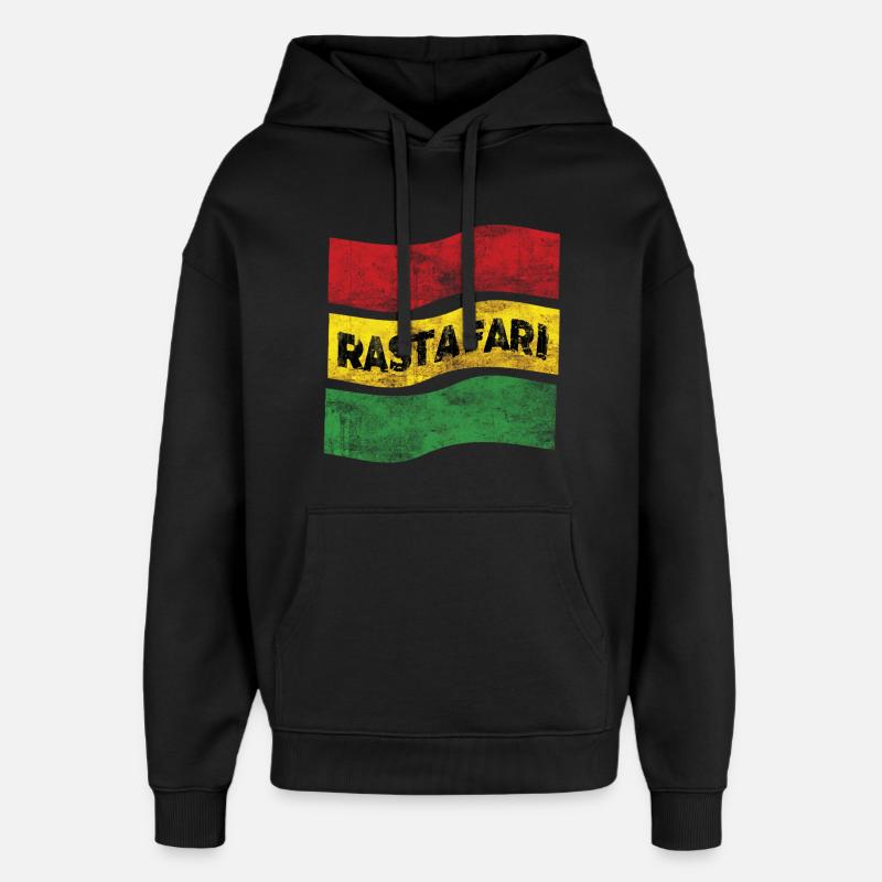 Rastafari Drapeau - Sweat à capuche unisexe Stanley/Stella Oversized - noir