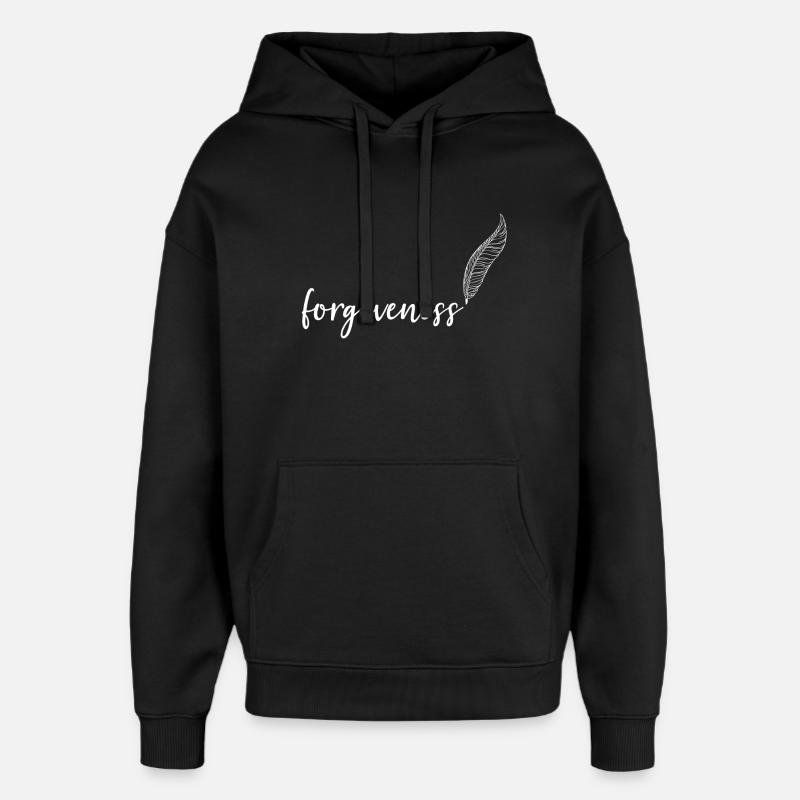 Calligraphie au pardon avec pardon - Sweat à capuche unisexe Stanley/Stella Oversized - noir