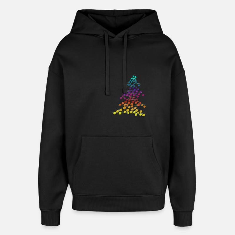 Regenbogen Neon-Weihnachtsbaum – Dots & Lights - Oversized Unisex Hoodie von Stanley/Stella - Schwarz