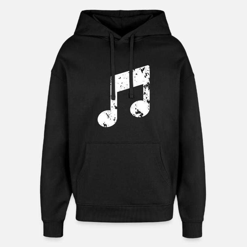Musique Note - Sweat à capuche unisexe Stanley/Stella Oversized - noir