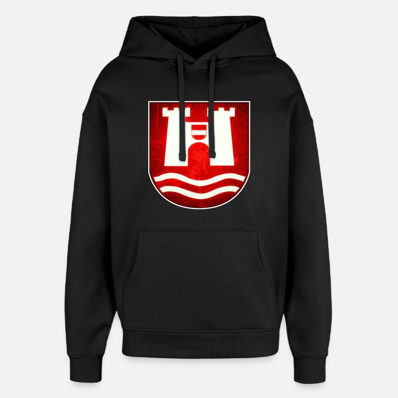 Linz Autriche - Design - Sweat à capuche unisexe Stanley/Stella Oversized - noir