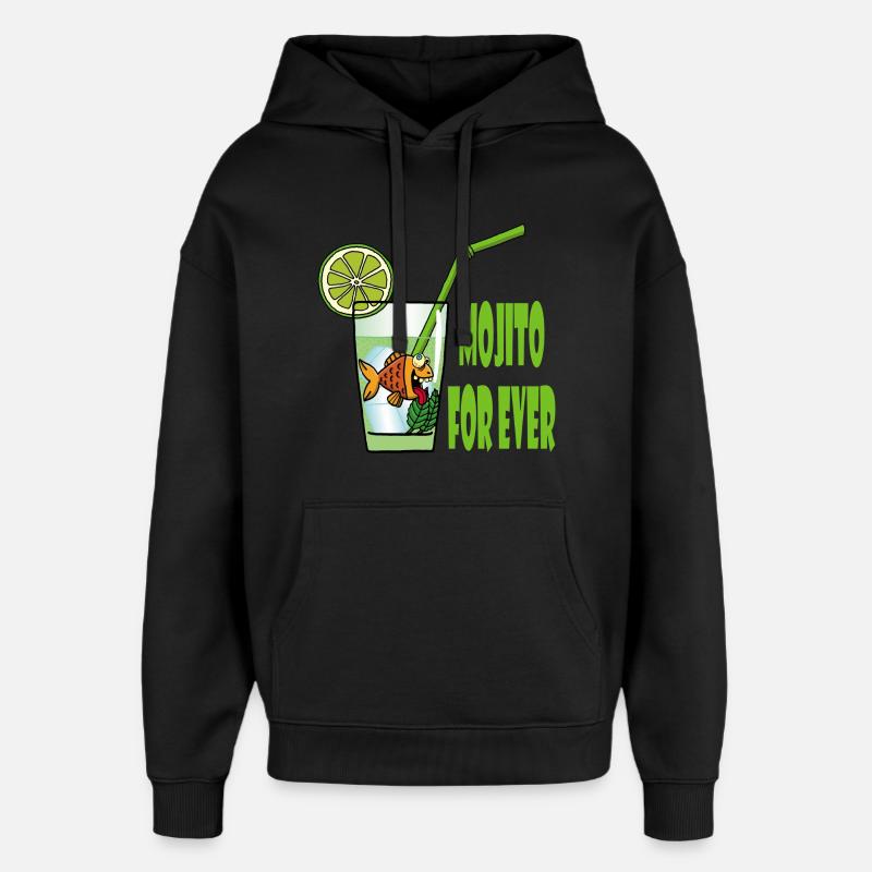 Mojito et poisson rouge - Sweat à capuche unisexe Stanley/Stella Oversized - noir