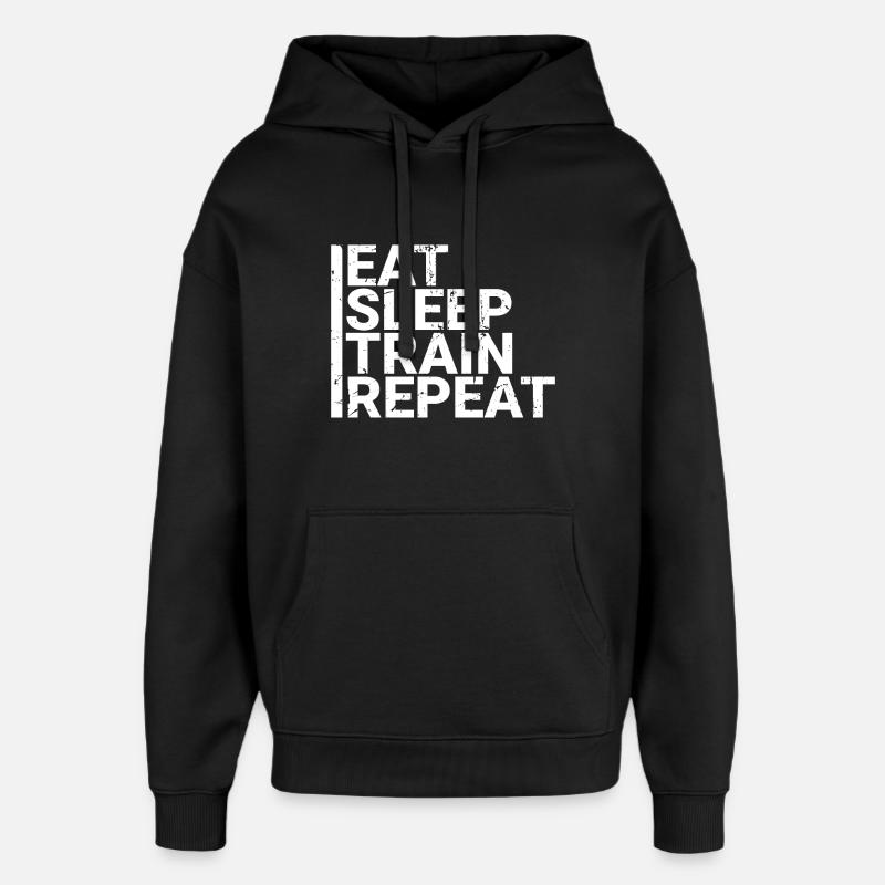 Manger dormir train répéter - Sweat à capuche unisexe Stanley/Stella Oversized - noir