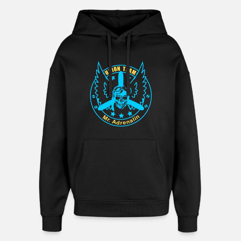 ut mr adrénaline jaune bleu - Sweat à capuche unisexe Stanley/Stella Oversized - noir