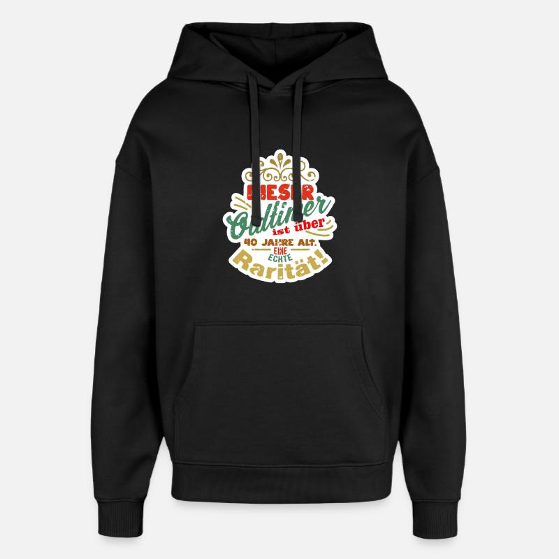 40 ans - Sweat à capuche unisexe Stanley/Stella Oversized - noir