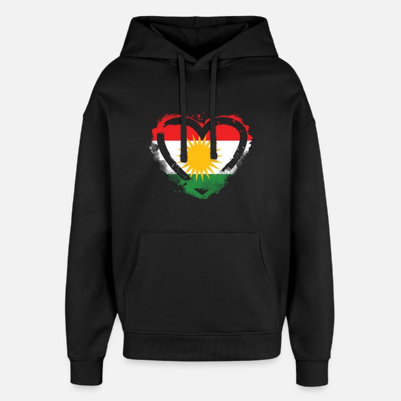 Kurdes Kurdistan - Sweat à capuche unisexe Stanley/Stella Oversized - noir