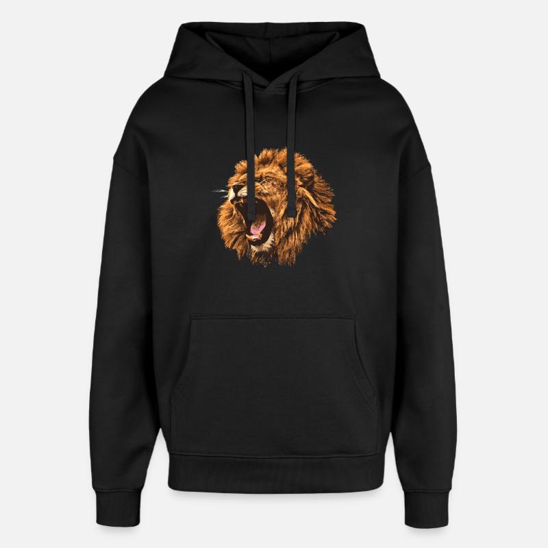 brüllender Löwe Geschenk - Oversized Unisex Hoodie von Stanley/Stella - Schwarz