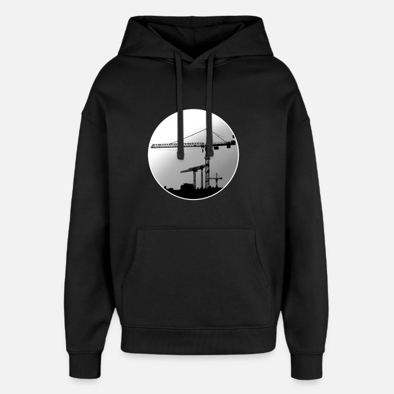 Crane operator crane - Oversized Unisex Hoodie by Stanley/Stella - black