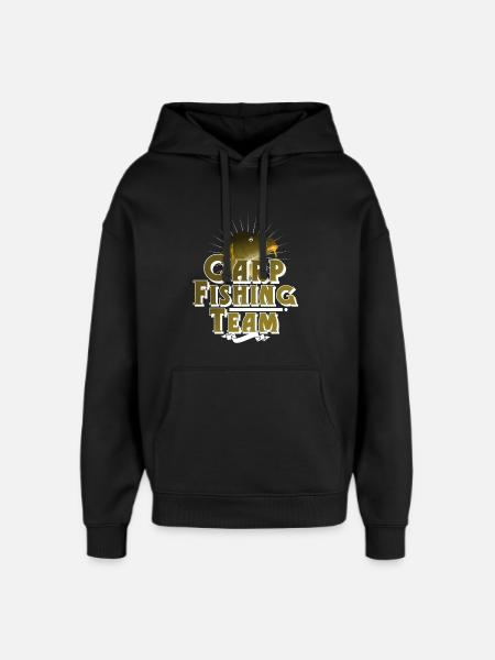 Carp fishing angler fishing - Oversized Unisex Hoodie by Stanley/Stella - black