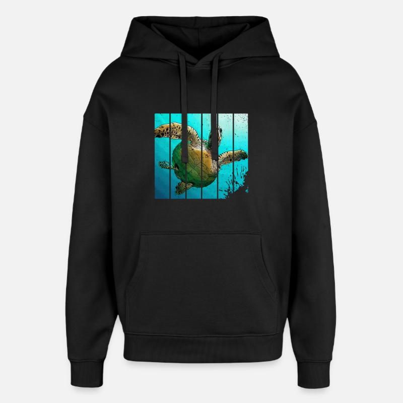 Tortue - Sweat à capuche unisexe Stanley/Stella Oversized - noir